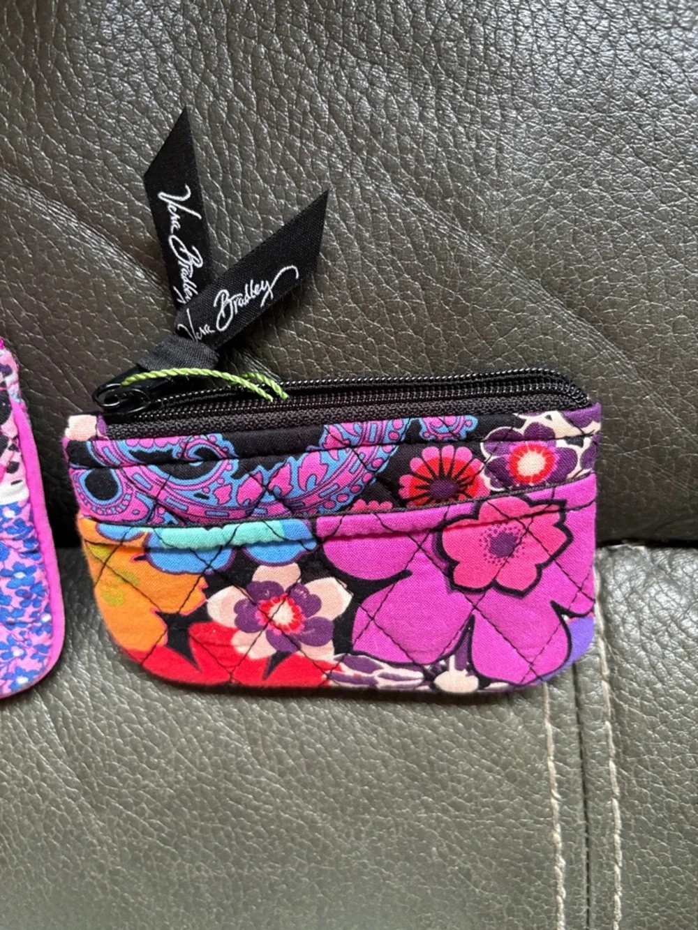 Vera Bradley set of two zip coin purses in multi floral prints